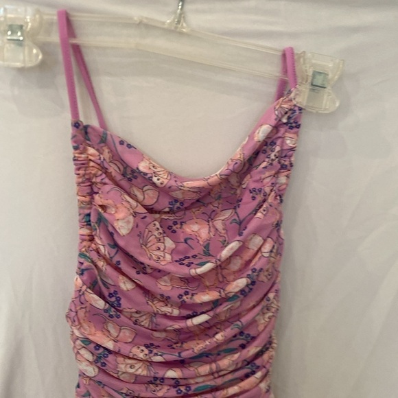 Free People Intimates Purple butterfly print ruched scrunch bodysuit XS - Picture 4 of 8